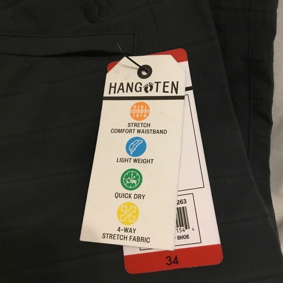 Hang Ten Men’s Sz 34 Hybrid Black Board Shorts NWT - Picture 2 of 5